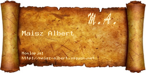Maisz Albert névjegykártya